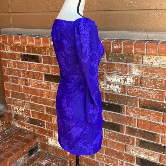 X by NBD Blue Embroidered Lace Overlay Body Con Dress Size XS - Picture 7 of 10